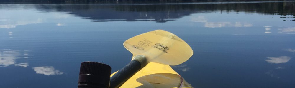 A kayak with equipment for data collection on Lake Sunapee